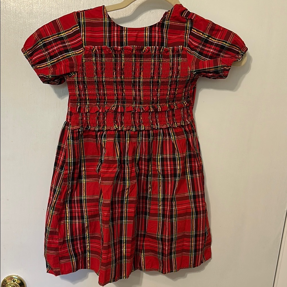 J. Crew Red and Black Smocked Sundress